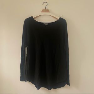 vince cashmere blend sweater tunic in black, size large